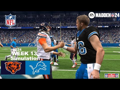 Madden 24 Chicago Bears vs Detroit Lions Week 13 (Madden 25 Updated Roster) 2024 Sim Game Play