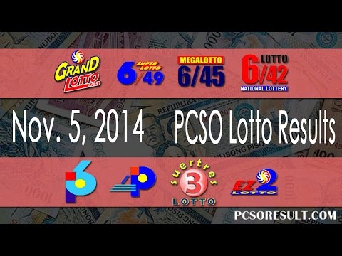 November 5, 2014 PCSO Lotto Results