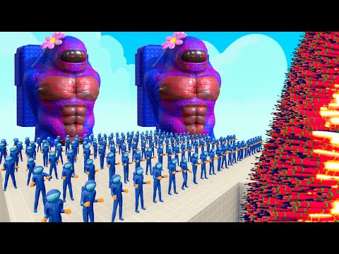 100x AMONG US + 3x GIANT vs 3x EVERY GOD - Totally Accurate Battle Simulator TABS