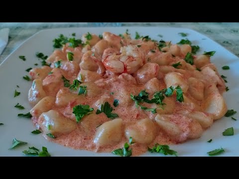 gnocchi di patate fatti in casa con crema di gamberi