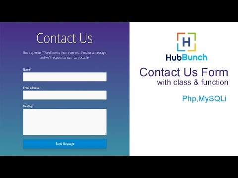 Contact us form in php with database
