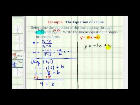 Ex 1: Find the Equation of a Line in Slope Intercept Form Given Two ...