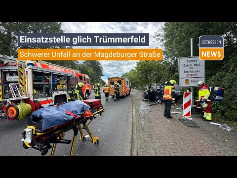 FULDA: Einsatzstelle glich Trümmerfeld Schwerer Unfall an der Magdeburger Straße
