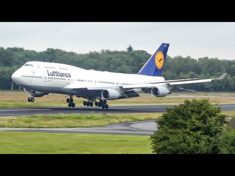 (4K) One of her last landings - 6th Lufthansa 747 landing at Twente Airport for long term storage