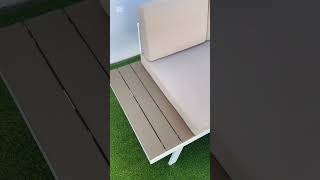 Video de Sofá esquinero y mesa símil madera para jardín y exterior Kaia Utile