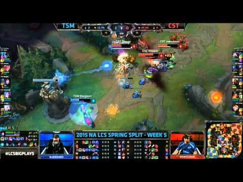 TSM Lustboy Hero Flash Midlane Fight - TSM vs CST Game 1 (NA LCS Spring 2015)