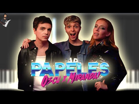 Oscu x Miranda! - Papeles | Instrumental Piano Tutorial / Partitura / Karaoke / MIDI
