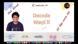 YouTube video 'Decode Ways II | Leetcode 639 | Live coding session'