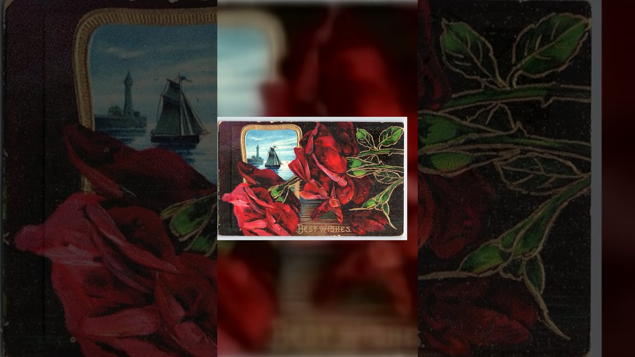 German Publisher, Divided Back, Best Wishes Roses, 1909 Postmark Video