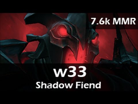 623: w33(w33haa) as Shadow Fiend Mid(R)  - 7.6k MMR Ranked Gameplay 20150603