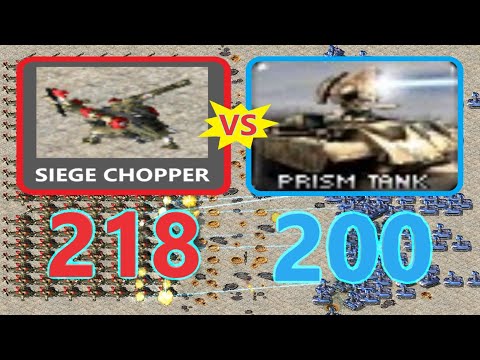 Prism Tank vs Siege Chopper 🎮Same Cost 🎮 Red Alert 2