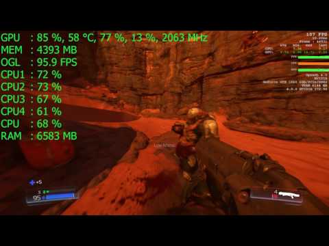 DOOM on GeForce GTX 1060 6Gb - 1080p Nightmare Settings