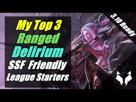 My Top 3 Delirium Ranged League Starter Builds! - Speed Clear Starters? - Path Of Exile 3.10