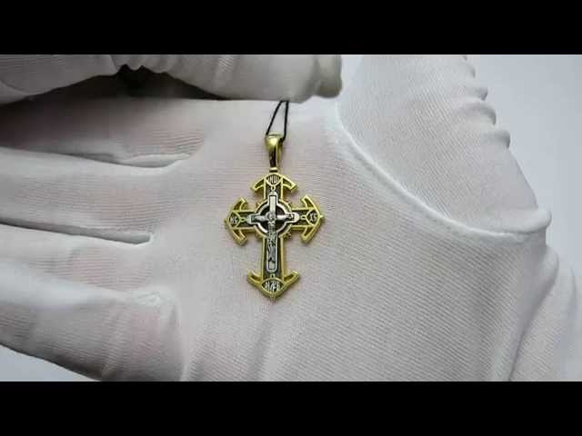 Серебряный позолоченный крестик вкх11 Видеообзор