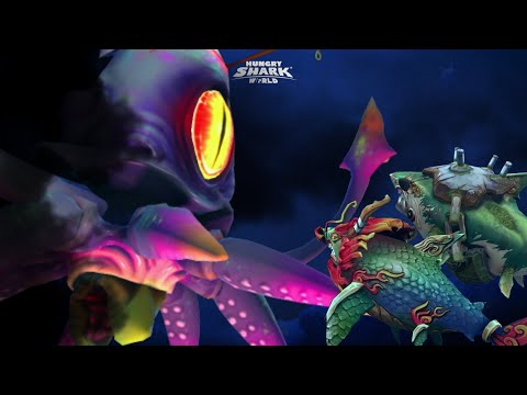 VETERAN & LEGENDARY GREAT WHITE SHARK VS COLOSSAL SQUID BOSS - Hungry Shark World