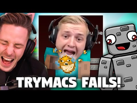 Trymacs Minecraft FAILS not laughing/freaking out impossible with ALPHASTEIN