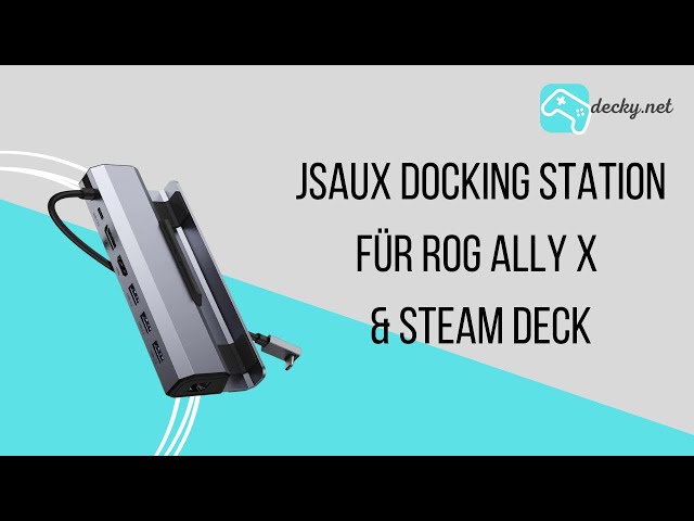 Vídeo relacionado con JSAUX Docking Station Compatible con Steam Deck/OLED/ROG Ally X/Legion go/MSI Claw, Dock de 5-en-1 para Steam Deck con HDMI 4K@120Hz, Ethernet de 100Mbps, USB-A 2.0 y Puerto de USB-C de 100W-HB0602