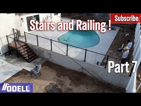 How to Build Stairs and Cable Railing | Huge Backyard Remodel part 7!