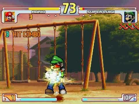 Mario(me) vs 4 Luigi's Series MUGEN Battle!!!