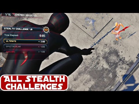 Spider-Man: Miles Morales (PS4 1080p) - All Stealth Challenges: Ultimate (Gold)