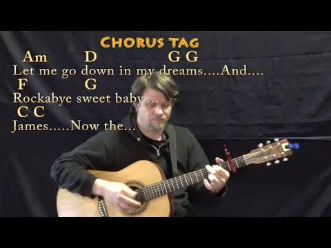 Sweet Baby James (James Taylor) Guitar Lesson Chord Chart with Chords/Lyrics - Capo 2nd Fret