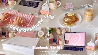 °.𐙚⋆Aesthetic daily vlog 🍧MacBook Air M4 unboxing🎀 aesthetic setup, cute keyboard🌷🩰 ft. OreateAI