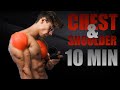 CHEST & SHOULDER 10min dumbell workout - FOLLOW ALONG
