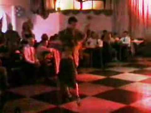  Claudio Gaiser  and  Laura Gallinger  are  dancing  to  the  tango  "  Junto A Tu Corazon  "