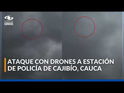 Reportan ataque con drones a estación de Policía de Cajibío, en el departamento del Cauca