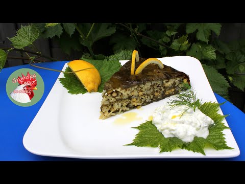 Ντολμαδόπιτα γιαλαντζί με αμπελόφυλλα