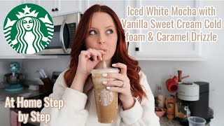 Iced White Mocha With Sweet Cream Foam || Starbucks Drink At Home || Step by Step