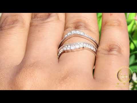 Moissanite Band, Guard Wrap Band, Ring Enhancer, Supporting Band,Wedding Band,White/Yellow/Rose Gold