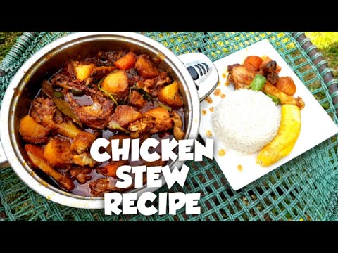 HOW TO COOK CHICKEN WITH NO OIL OR BUTTER. CHICKEN STEW RECIPE | Baked Plantain Recipe, Lunch Prep.