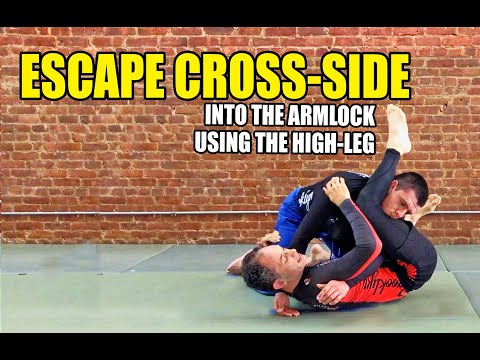 Escape Cross-Side - Armlock with High-Leg (BJJ / Submission Grappling)