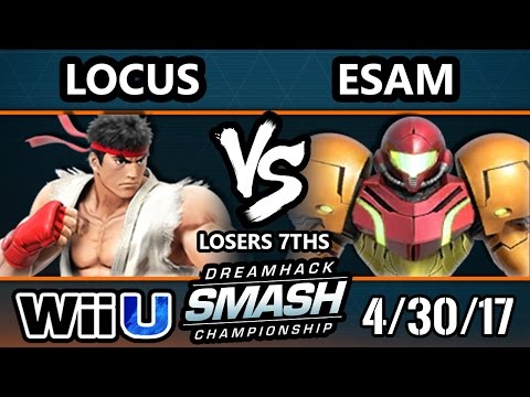 DHA 2017 SSB4 - Locus (Ryu) Vs. PG | ESAM (Pikachu, Samus) Losers 7ths - Smash Wii U