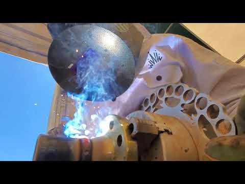 WELDING OUT 7018 STICK ON THE ROLL OUT WHEEL TIPS