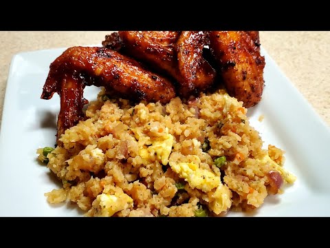 Ninja Foodi Cauliflower Fried Rice BBQ Chicken Wings...