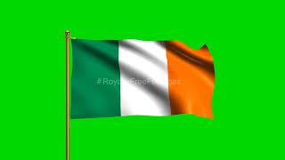 Ireland National Flag | World Countries Flag Series | Green Screen Flag | Royalty Free Footages