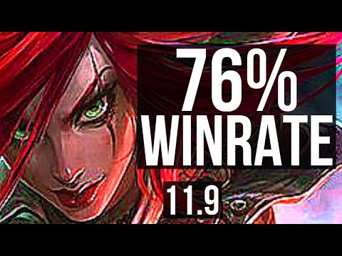 KATARINA vs LUCIAN (MID) | 76% winrate, Quadra, 9 solo kills, Godlike, 23/5/3 | BR Diamond | v11.9