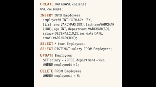 Download the video "🎓 SQL Tutorial: Create Database, Insert, Update, Delete & Select Queries | College Employeee"