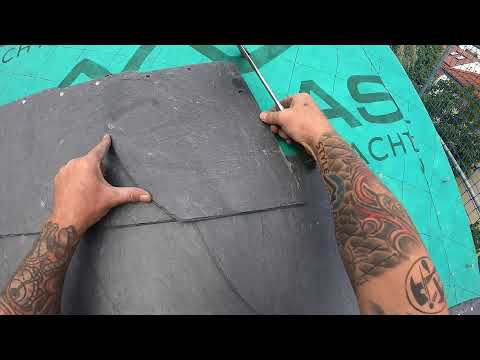 Gebindesteigung ermitteln und eingebundenen Fuß ansetzen - Rathscheck Schiefer T-Schnitt Schablone