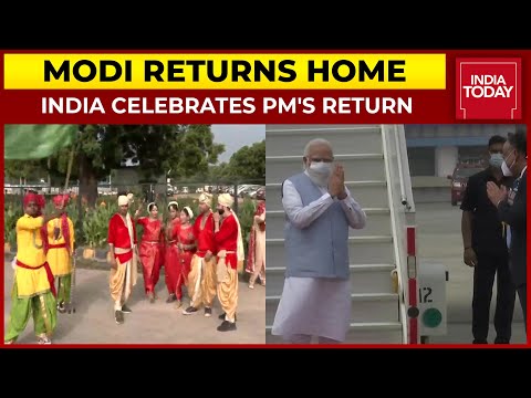 Prime Minister Narendra Modi Returns Home After Landmark U.S. Visit, BJP Workers, Country Celebrate
