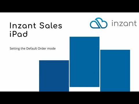 Inzant Sales iPad - Settings -  Setting default order starting screen