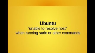 sudo: unable to resolve host [hostname]