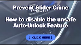 STOP automatic door unlock feature. Quick and Easy! Slider Crime Prevention | Easy Fix