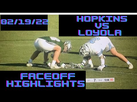 Hopkins vs Loyola | Faceoff Highlights | Mens Lacrosse | 2/19/22