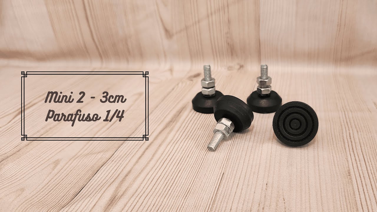 Mini 2 Pé Nivelador/Sapata De Borracha Rosca 3CM Parafuso 1/4 Polegada