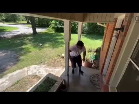 EPIC FLASH BANG 💥💥Marine Booby Trap Amazon Porch Pirate [bad language]