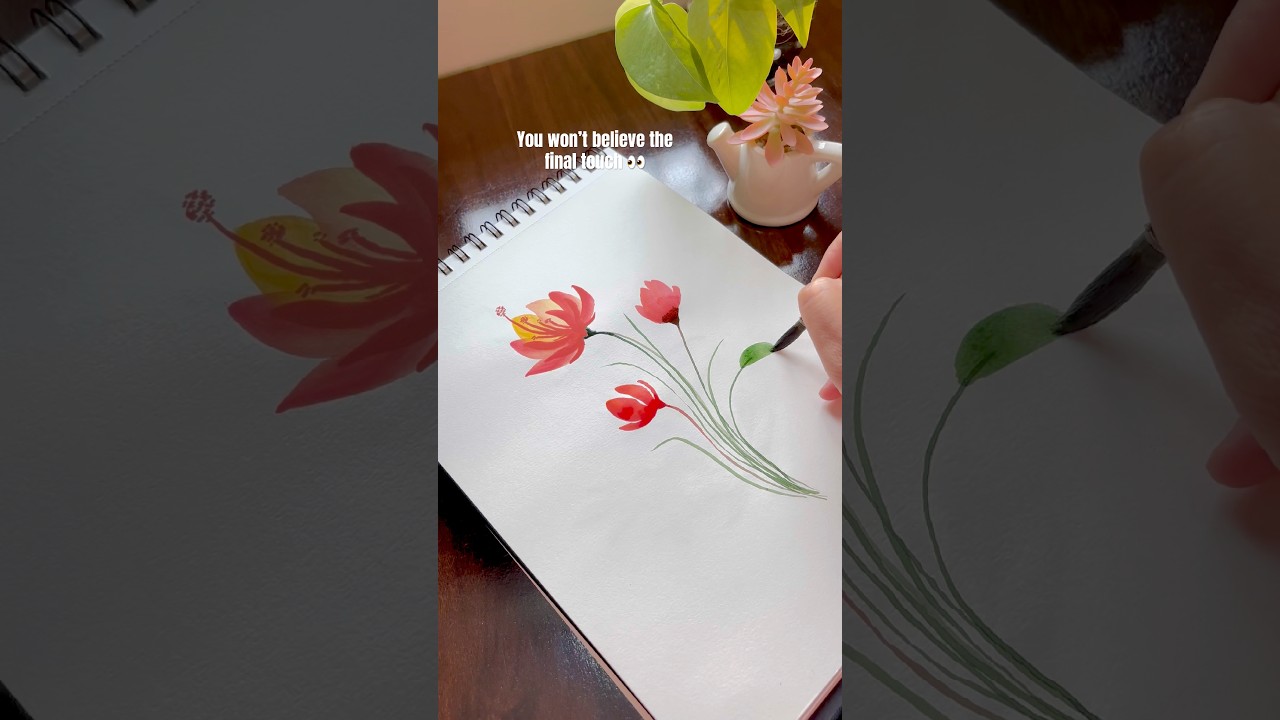 You won’t believe the final touch 👀 #relaxingart #satisfyingart #flowerart