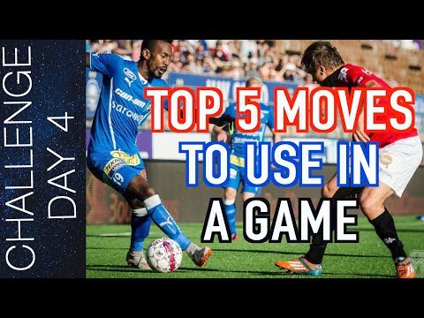 TOP 5 EASY MOVES TO BEAT DEFENDERS – SKILLS  YOU CAN USE IN A GAME – SOCCER DRIBBLING SKILLS | Day 4 thumbnail